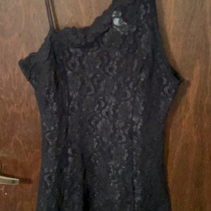 Cinema Exoile black lacy nylon negligee size large